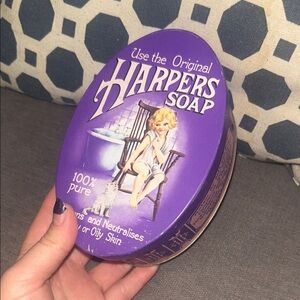 Vintage Harpers Soap Round Tin Box